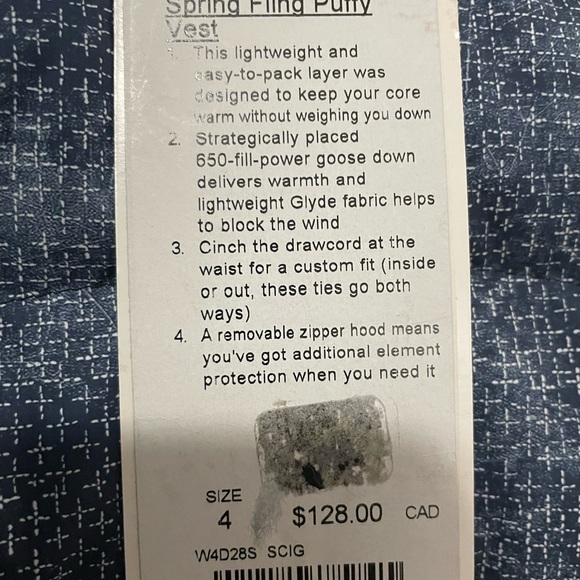 LULU LEMON SPEING FLING PUFFY VEST - Picture 3 of 6